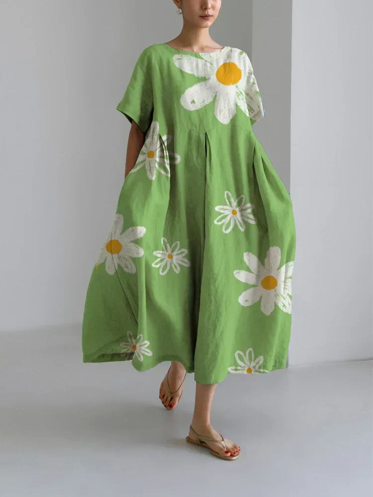 RAYA - VESTIDO VERANIEGO SUELTO CON IMPRESIÓN NATURAL