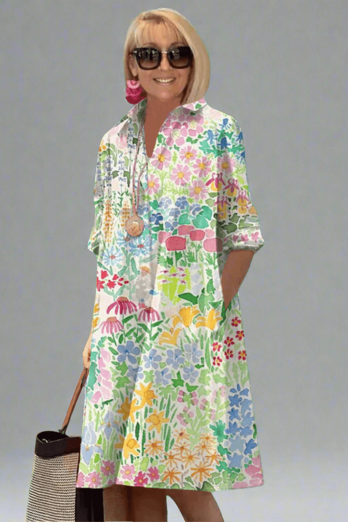 Nadine - Vestido de verano floral de lujo para un estilo sin esfuerzo