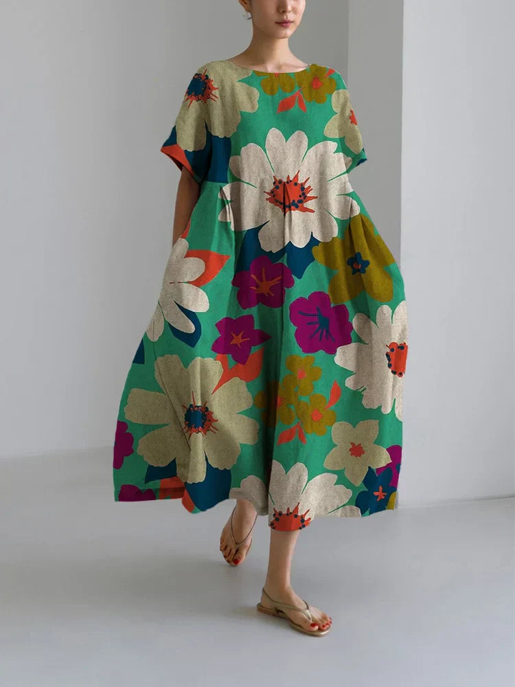 LILY - VESTIDO MIDI DE FLORES COLORIDAS