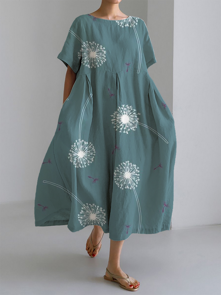 AURORA - Vestido Maxi con Estampado de Diente de León
