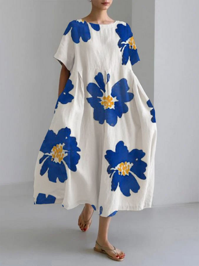 TALIA - VESTIDO FLUIDO CON FINO ESTAMPADO FLORAL