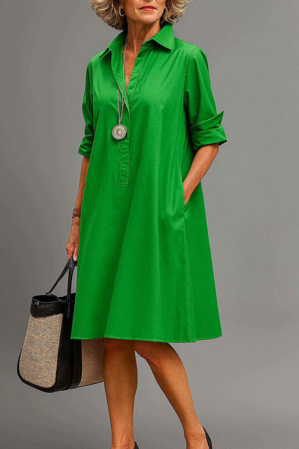 Bernadette - Vestido Midi Elegante con Encanto Atemporal