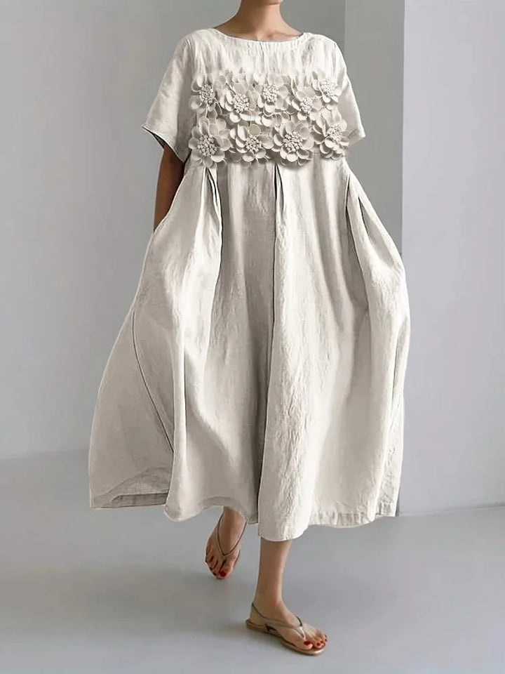 CLARA - VESTIDO DE FLORES CON BORDES