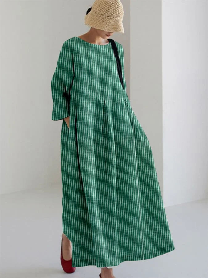 OLIVIA - VESTIDO SUELTO DE RAYAS RETRO