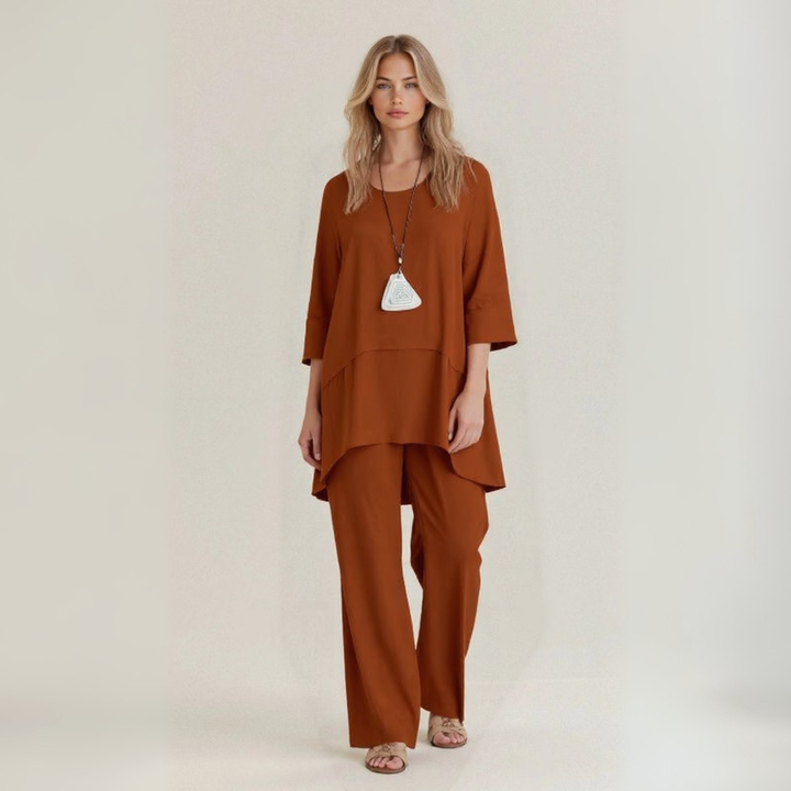 Eva | Conjunto de verano ligero en acabado de lino natural