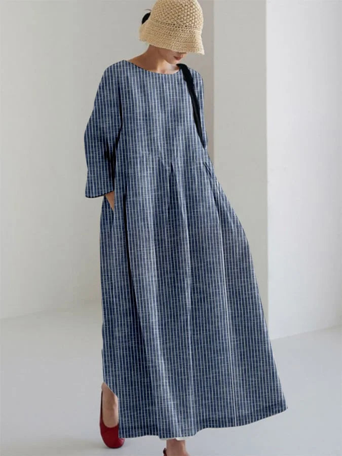 OLIVIA - VESTIDO SUELTO DE RAYAS RETRO