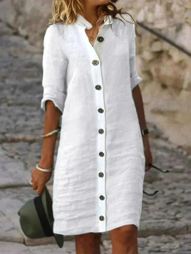 Avera | Vestido Camisero de Comodidad Fresca