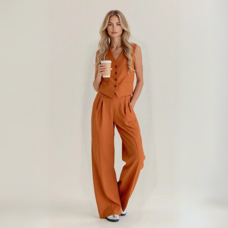 Elena | Conjunto casual de lino hecho a mano