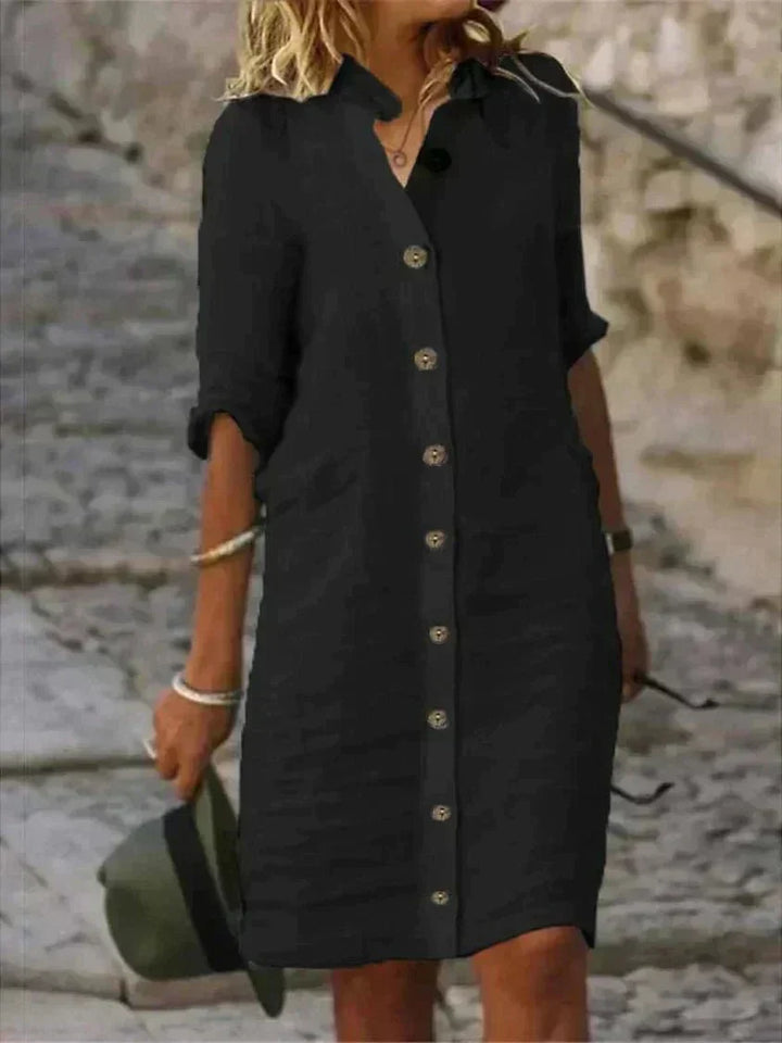 Avera | Vestido Camisero de Comodidad Fresca