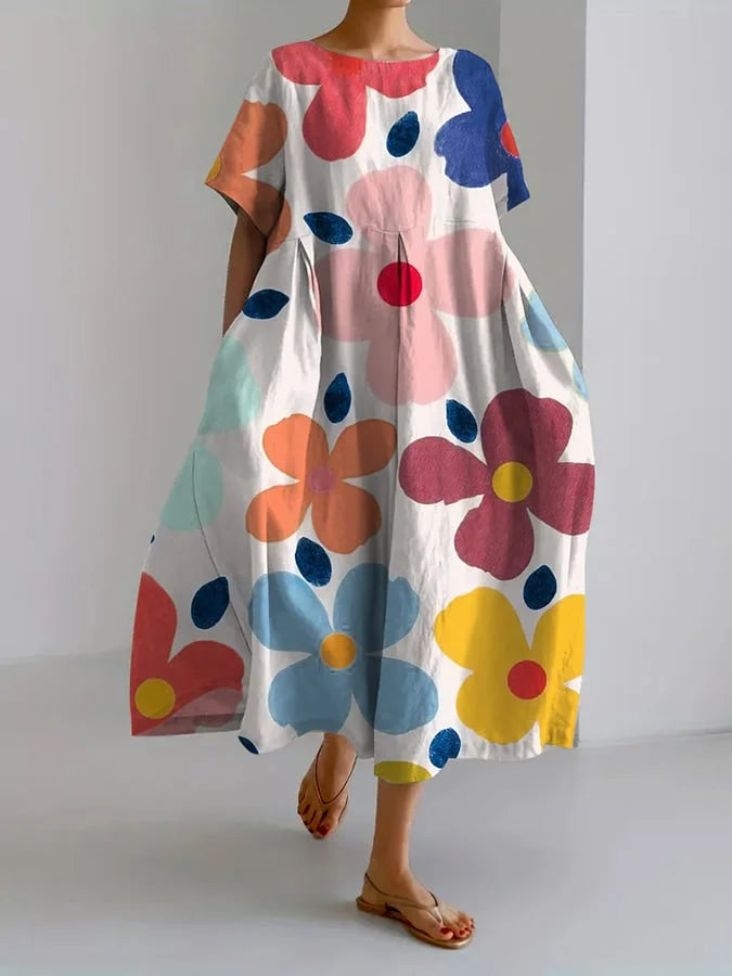 FLORENCIA - VESTIDO CON IMPRESIÓN BOTÁNICA DE FLORES