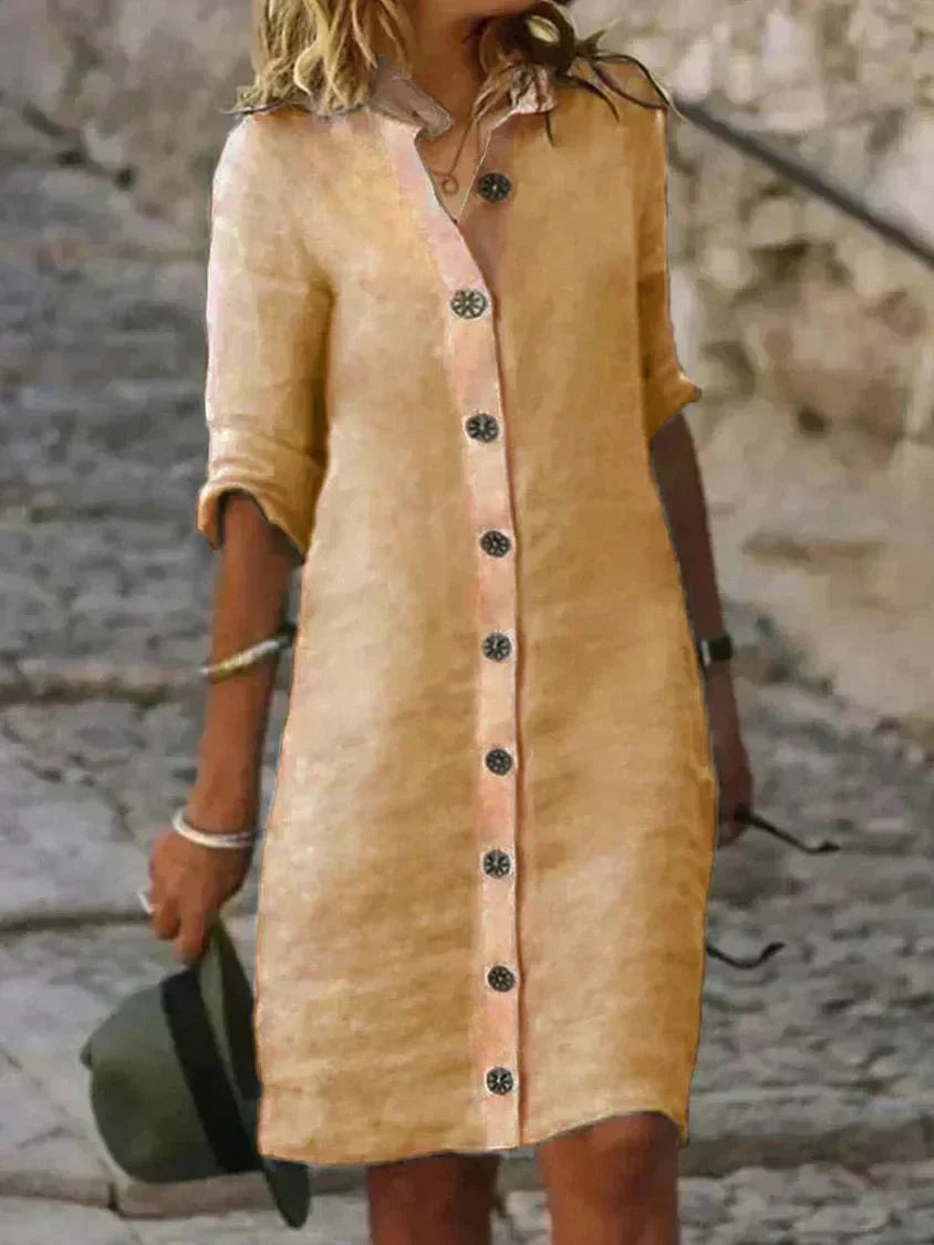 Avera | Vestido Camisero de Comodidad Fresca