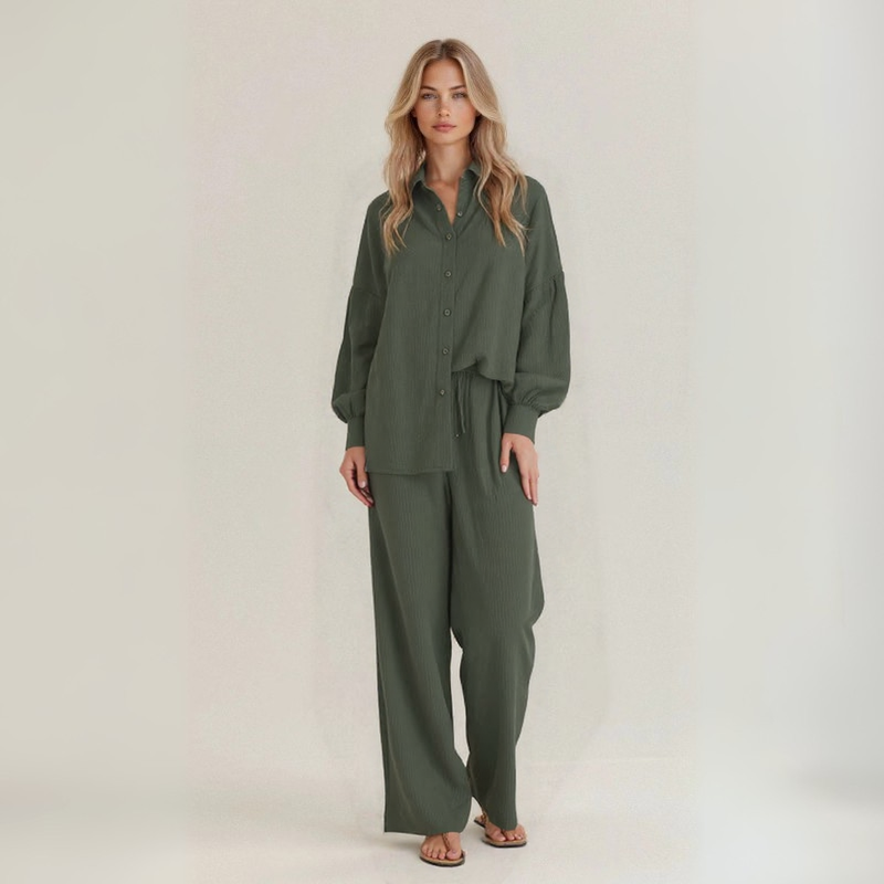 Selma | Camisa y pantalones de lino natural