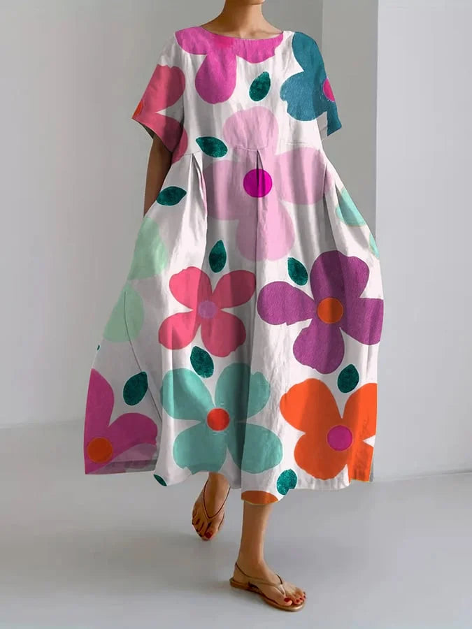 FLORENCIA - VESTIDO CON IMPRESIÓN BOTÁNICA DE FLORES