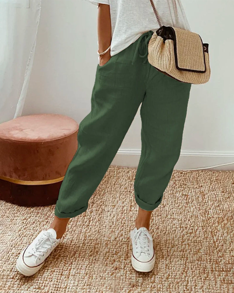 Pantalón de Lino Anti-Transpiración Casual y Elegante