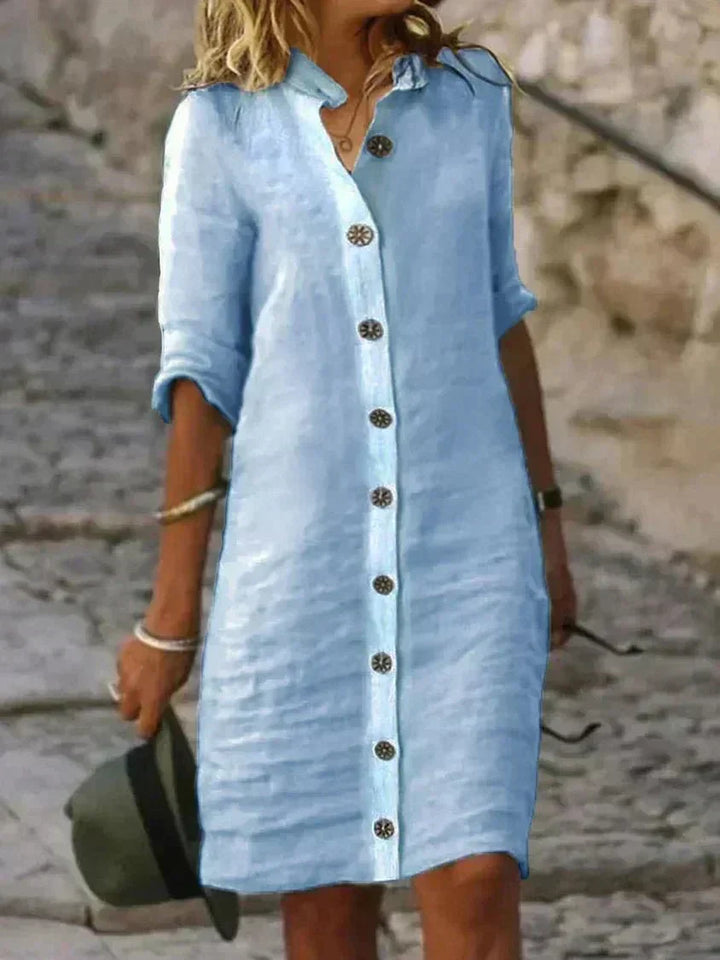 Avera | Vestido Camisero de Comodidad Fresca