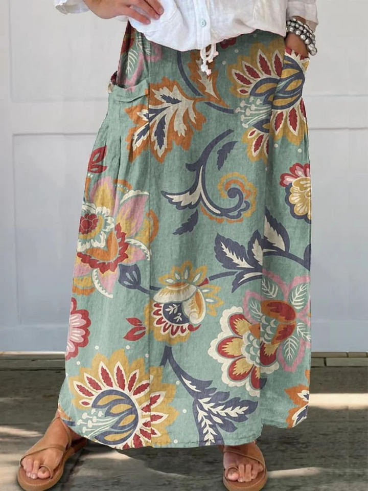 Pradera | Falda de bolsillo de flores silvestres