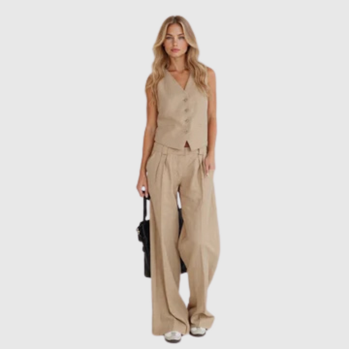 Elena | Conjunto casual de lino hecho a mano
