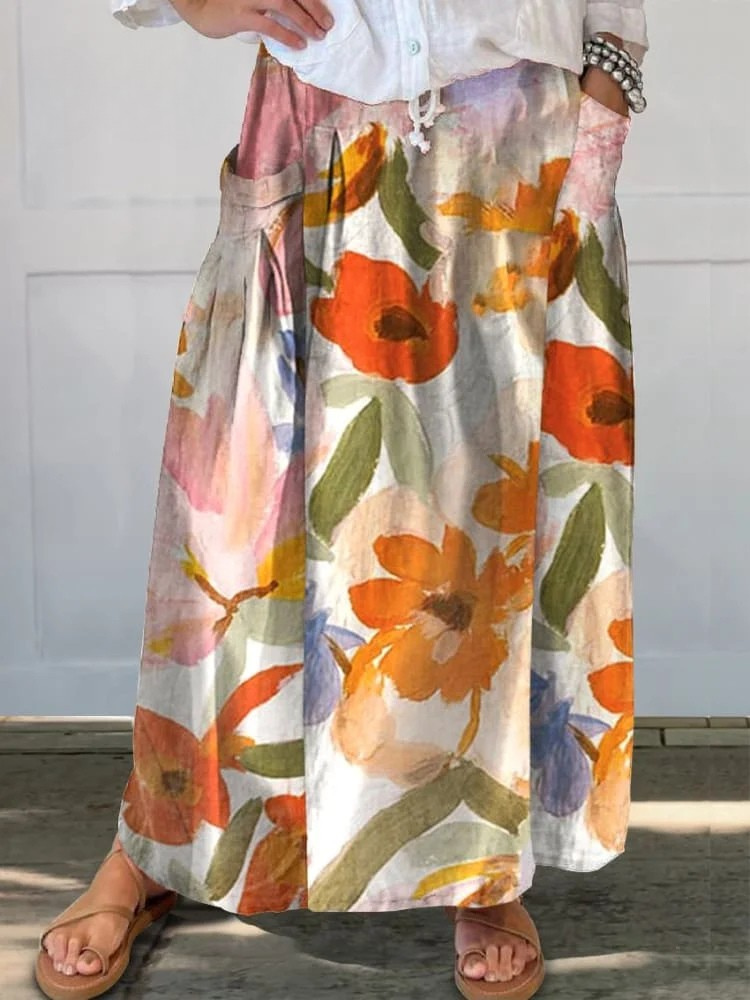 Pradera | Falda de bolsillo de flores silvestres