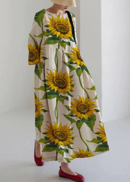 NOVA - VESTIDO CON GRAN PATRÓN FLORAL