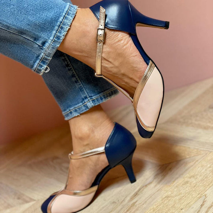 Alessia™ | Pompes T-strap colorées et confortables avec bout rond