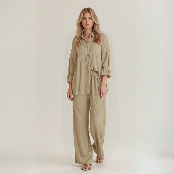 Selma | Camisa y pantalones de lino natural