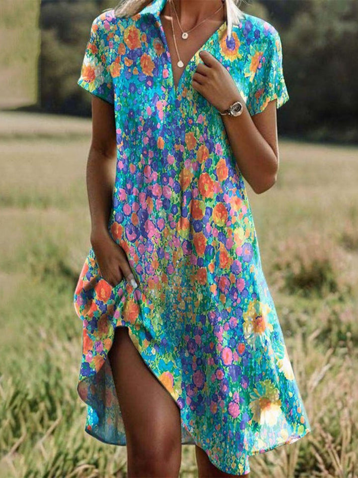 Vestido Taylor™ Vintage Boho de Cuello en V