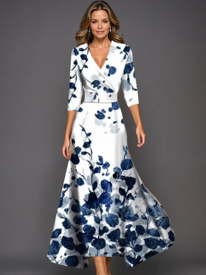 Zoe - Vestido Maxi Floral Clásico con Escote en V