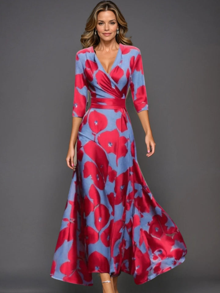 Zoe - Vestido Maxi Floral Clásico con Escote en V
