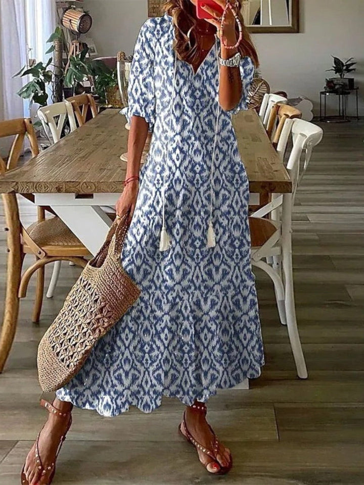 Sophia - Vestido de Verano Boho Vintage con Escote en V