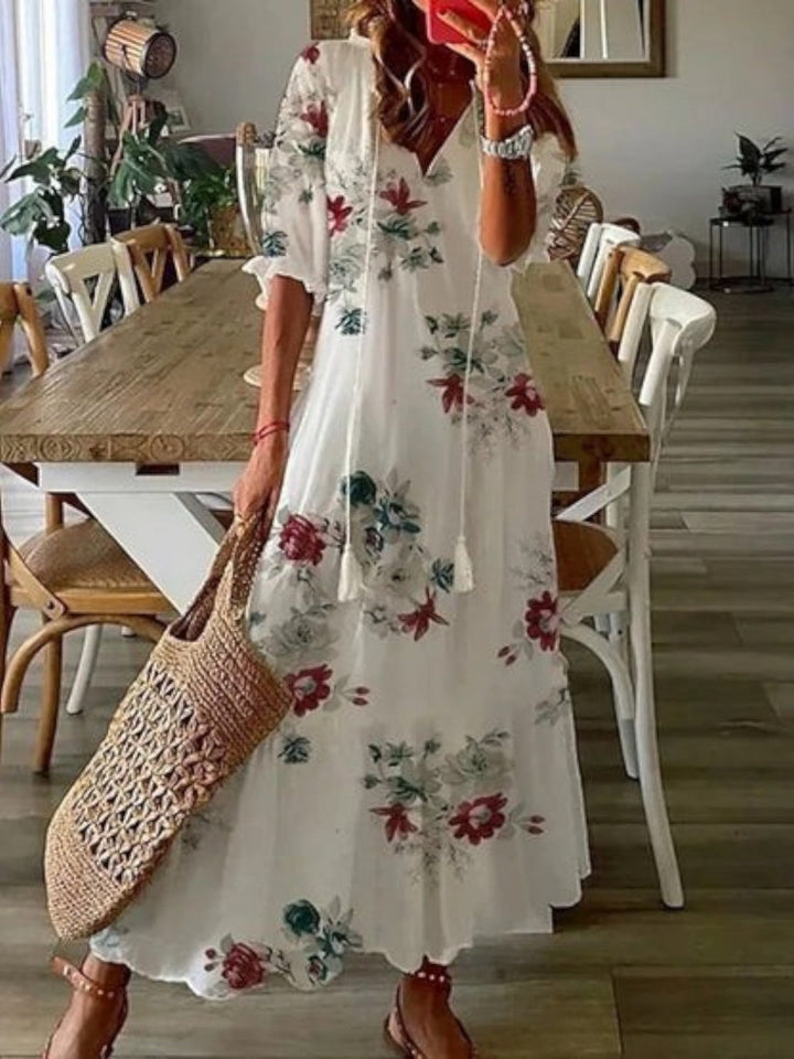 Sophia - Vestido de Verano Boho Vintage con Escote en V