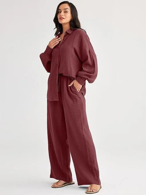 Selma | Camisa y pantalones de lino natural