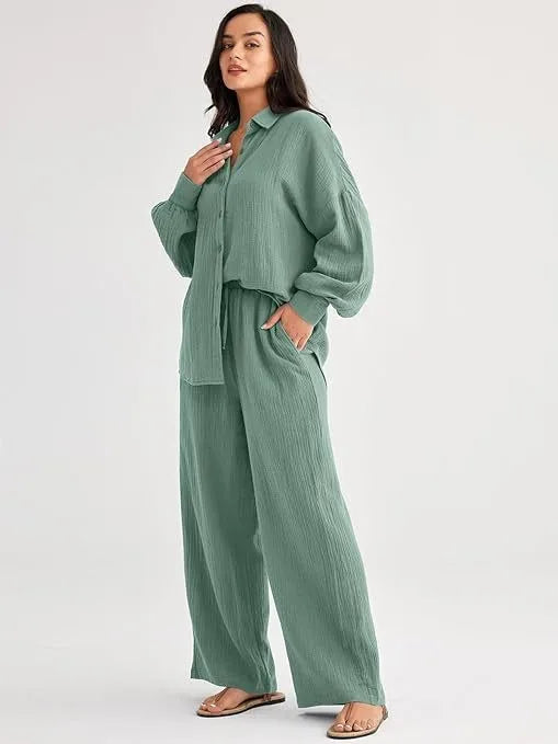 Selma | Camisa y pantalones de lino natural