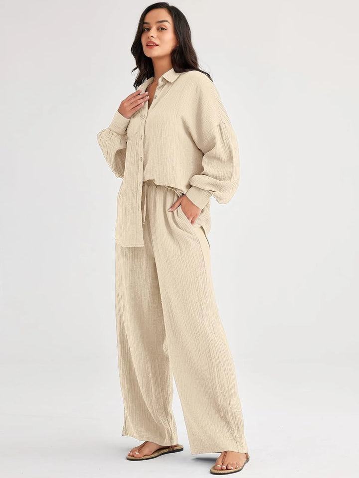 Selma | Camisa y pantalones de lino natural