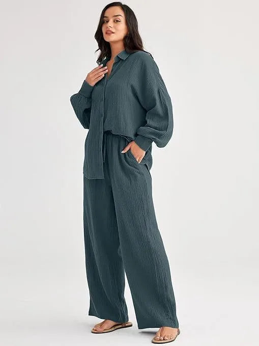 Selma | Camisa y pantalones de lino natural