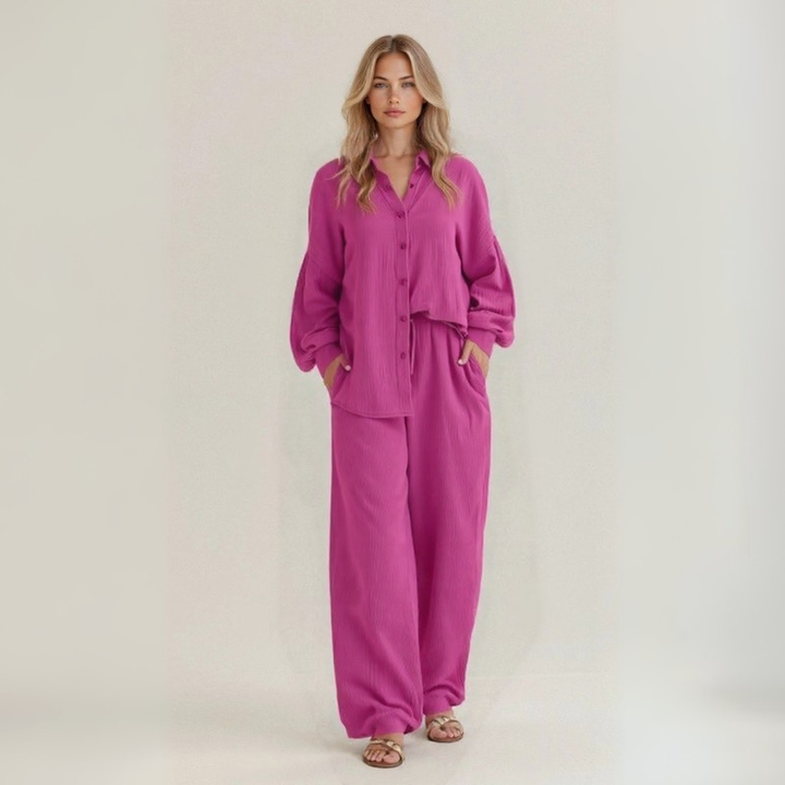 Selma | Camisa y pantalones de lino natural