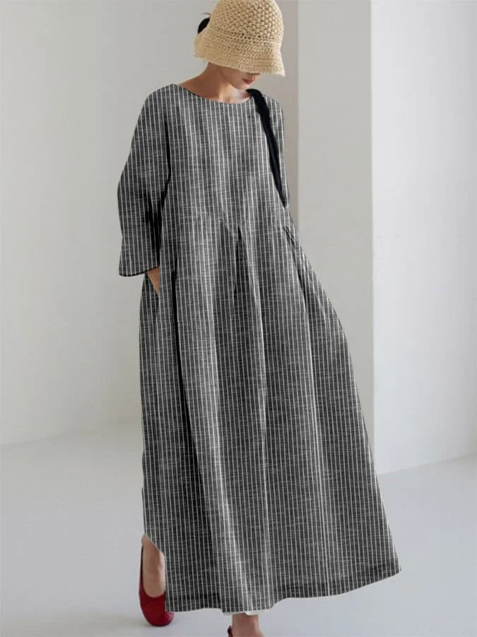 OLIVIA - VESTIDO SUELTO DE RAYAS RETRO