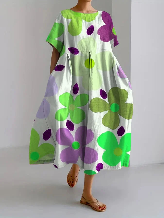 FLORENCIA - VESTIDO CON IMPRESIÓN BOTÁNICA DE FLORES