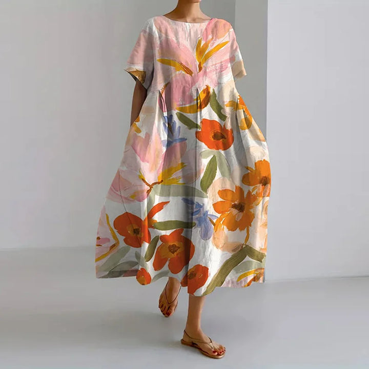 ISLA - VESTIDO CON PATRÓN FLORAL Y ESCOTE EN V