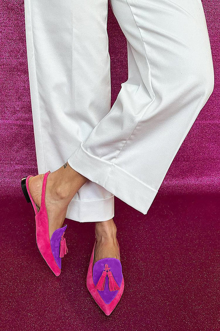 Frendessa | Ballerines colorées avec des franges et une sangle décorative à la cheville