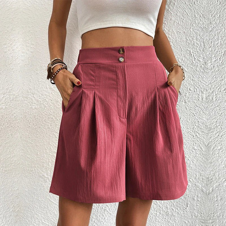 Chelsie | Pantalones Cortos de Cintura Alta